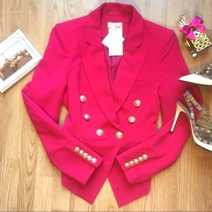 NWT Choosy “Betsy” Fuscia double breasted Blazer